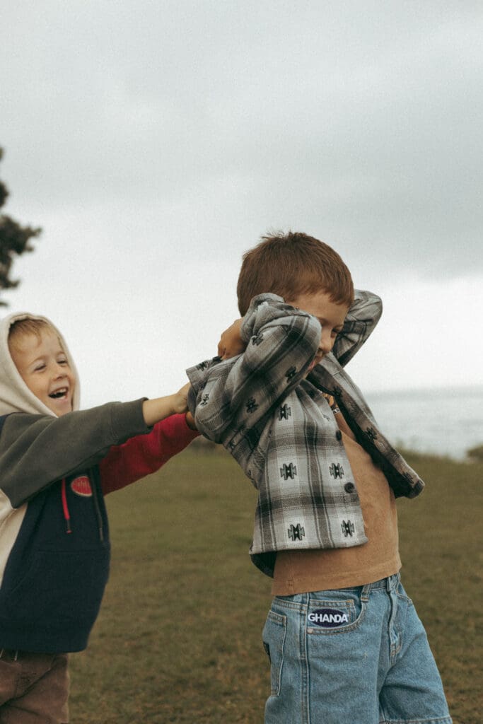 Brothers mucking around at the lookout in Evans Head NSW